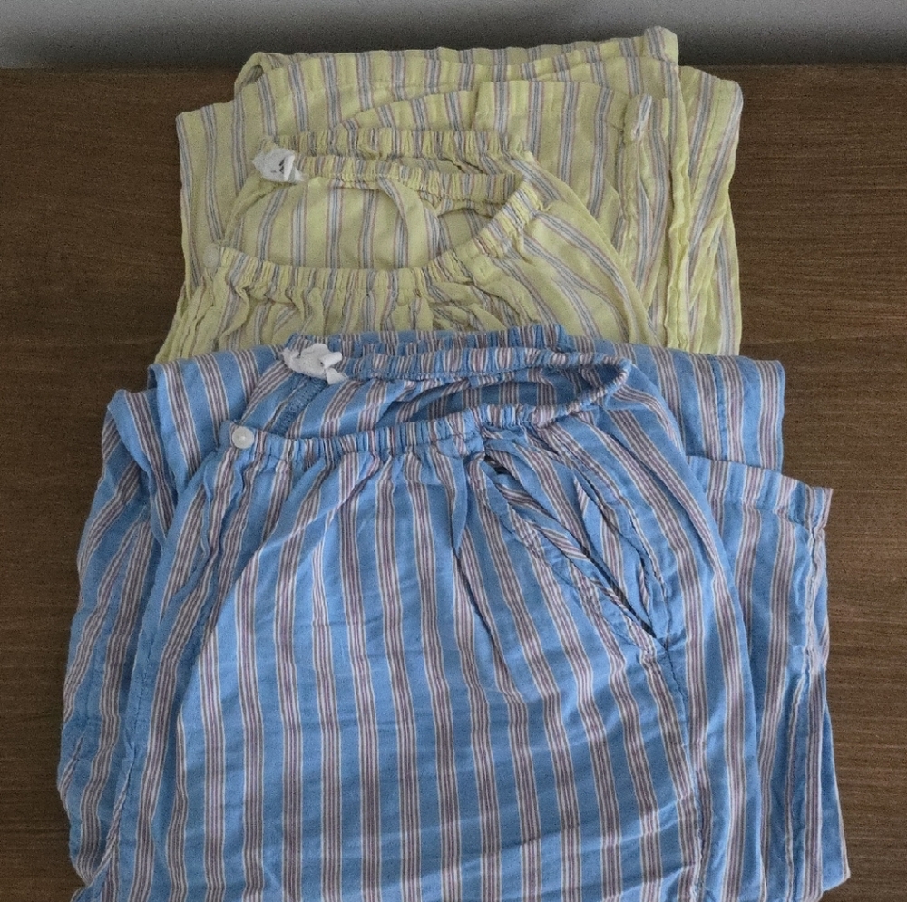Striped Blue and Yellow Pajamas